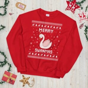 Swan Ugly Christmas Sweater – Funny Holiday Gift Idea for Swan Lovers
