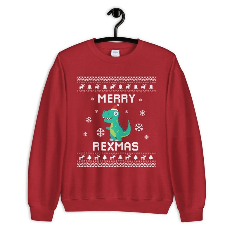 T-Rex Christmas Sweater - Ultimate Tyrannosaurus Ugly Xmas Sweatshirt for Merry Rexmas T-Rex Ugly Christmas Sweater - Xmas Gift for Tyrannosaurus Rex Lovers