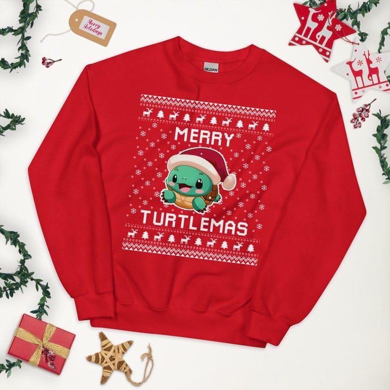 Turtle Ugly Christmas Sweater – Funny Holiday Gift Idea for Turtle Lovers