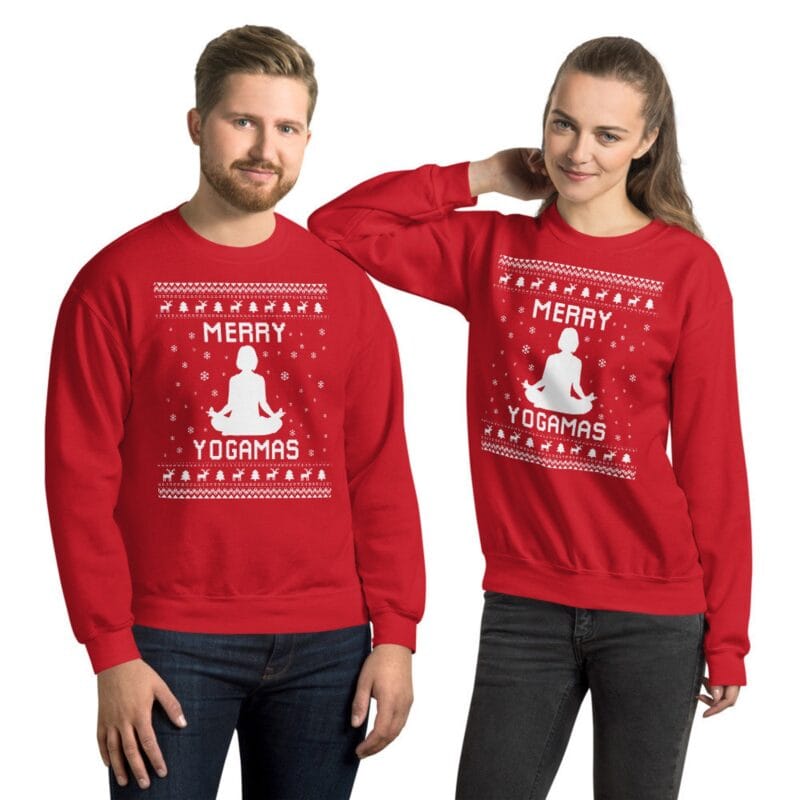 Yoga Ugly Christmas Sweater – Funny Holiday Gift Idea for Yogis & Yoga Teachers
