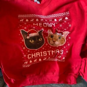 Custom Cat Photo Ugly Christmas Sweater – Gift for Cat Lovers photo review