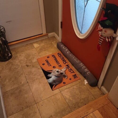 Custom Dog Photo Doormat - Visitors Must Be Approved By Welcome Mat photo review