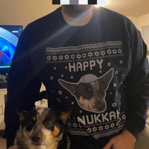 Happy Hanucat Cat Photo Ugly Sweater – Gift for Cat Owners photo review