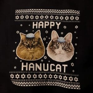 Happy Hanucat Cat Photo Ugly Sweater – Gift for Cat Owners photo review