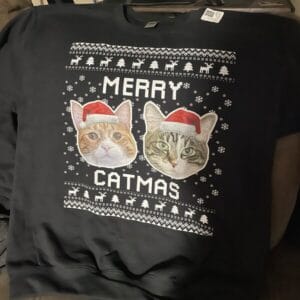Custom Cat Photo Ugly Christmas Sweater – Gift for Cat Lovers photo review