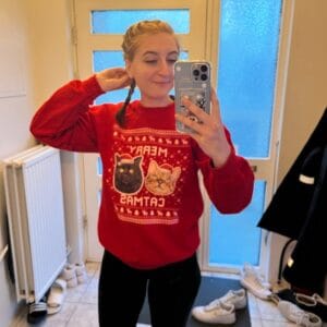 Custom Cat Photo Ugly Christmas Sweater – Gift for Cat Lovers photo review