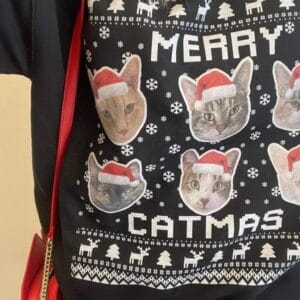 Custom Cat Photo Ugly Christmas Sweater – Gift for Cat Lovers photo review