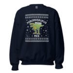 Menorasaurus Ugly Hanukkah Sweater – Funny Gift Idea for T‑Rex Lovers unisex-crew-neck-sweatshirt-navy-front-690b6b9c810b2