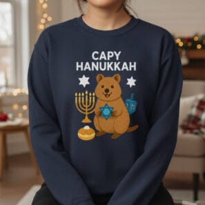 Capybara Hanukkah Sweatshirt – Funny Gift for Jewish Animal Lovers