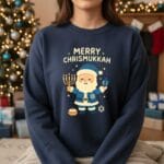Chrismukkah Ugly Hanukkah Sweater – Funny Holiday Gift for Jewish Christmas Fans