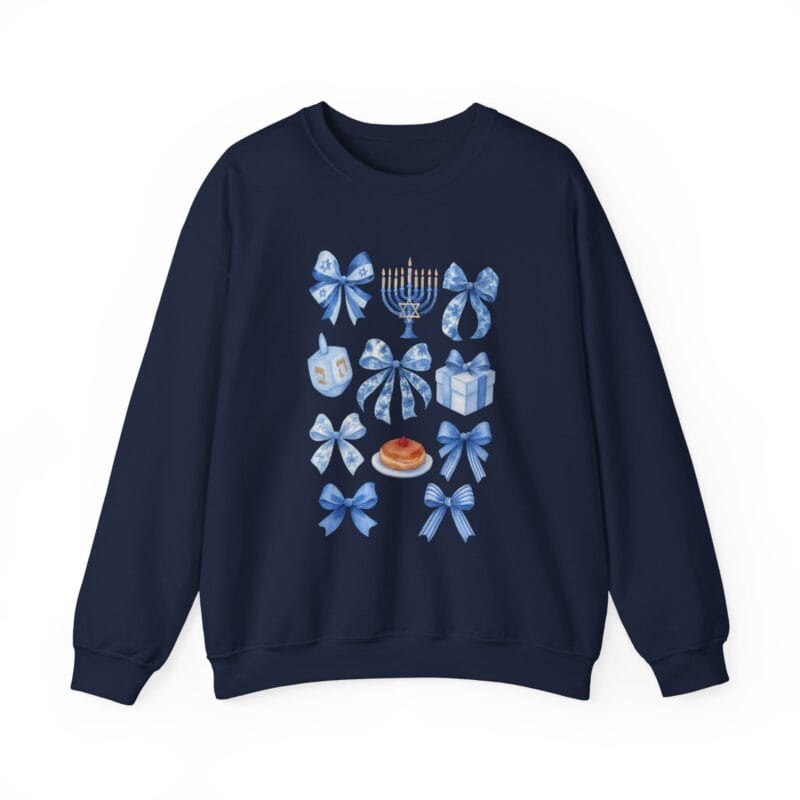 Coquette Bow Hanukkah Ugly Sweater - Funny Holiday Gift Idea for Women
