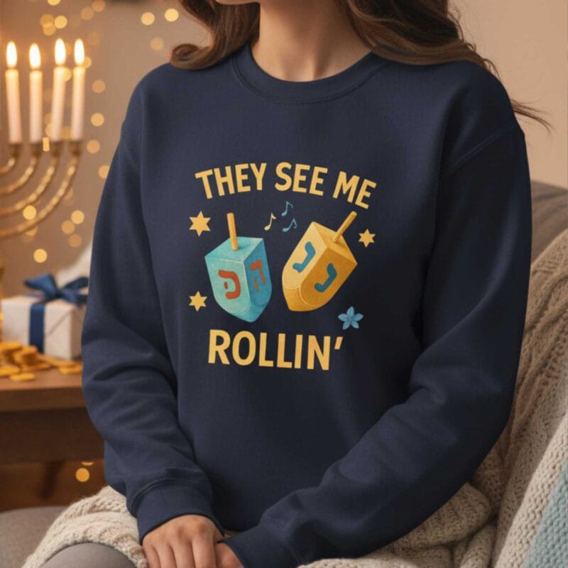 Dreidel Ugly Hanukkah Sweater – Funny Gift for Jewish Humor Lovers