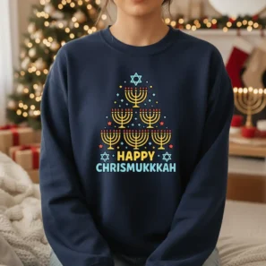 Hanukkah Christmas Sweater – Funny Chrismukkah Tree Gift for Jewish Holiday Fans
