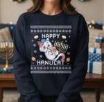 Happy Hanucat - Ugly Hanukkah Sweater for Cat Owners Happy Hanucat - Ugly Hanukkah Sweater for Cat Owners