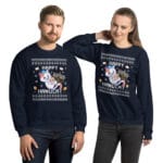Happy Hanucat - Ugly Hanukkah Sweater for Cat Owners unisex-crew-neck-sweatshirt-navy-front-690b28ca17cd5 Happy Hanucat - Ugly Hanukkah Sweater for Cat Owners