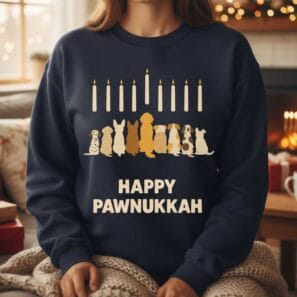 Happy Pawnukkah Funny Hanukkah Sweater – Jewish Dog Lovers Gift