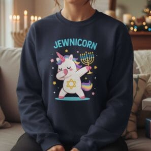 Jewnicorn Ugly Hanukkah Sweater – Funny Jewish Unicorn Holiday Gift