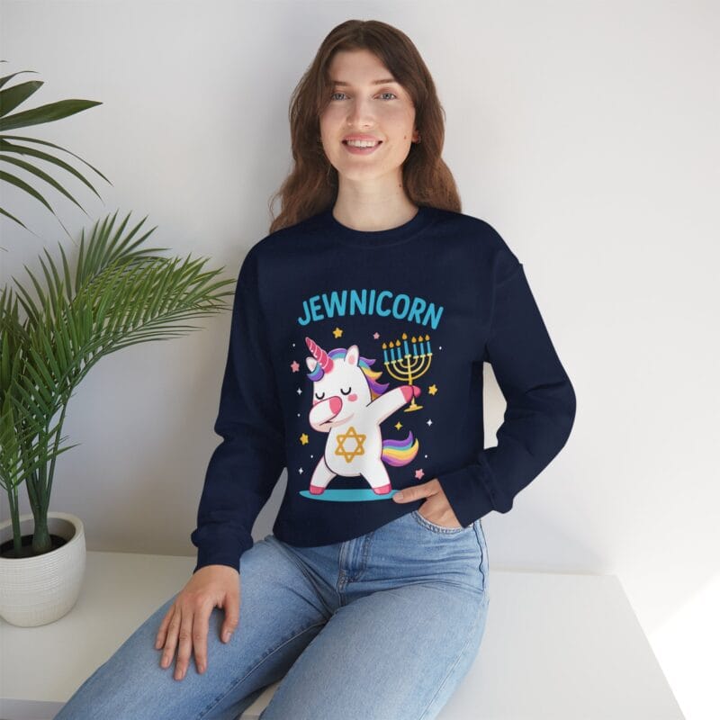 Jewnicorn Ugly Hanukkah Sweater – Funny Jewish Unicorn Holiday Gift