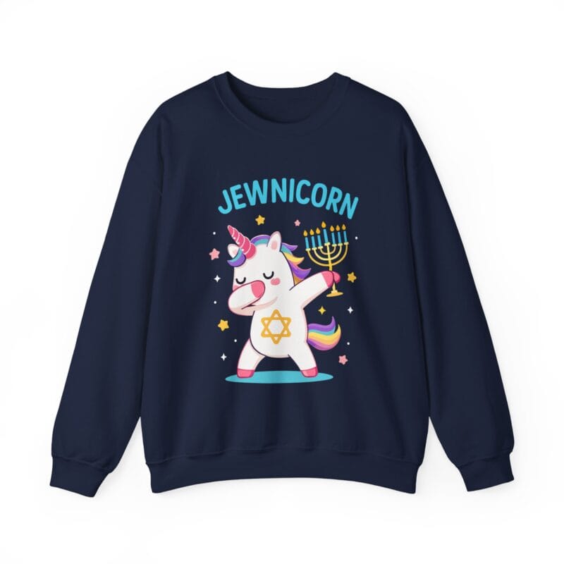 Jewnicorn Ugly Hanukkah Sweater – Funny Jewish Unicorn Holiday Gift