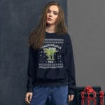 Menorasaurus Ugly Hanukkah Sweater – Funny Gift Idea for T‑Rex Lovers unisex-crew-neck-sweatshirt-navy-front-690b6b9c80a99 Menorasaurus Ugly Hanukkah Sweater - Gift for T-Rex Lovers