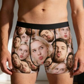 Custom Men’s Underwear – Funny Couple Photo Anniversary Gift for Lovers